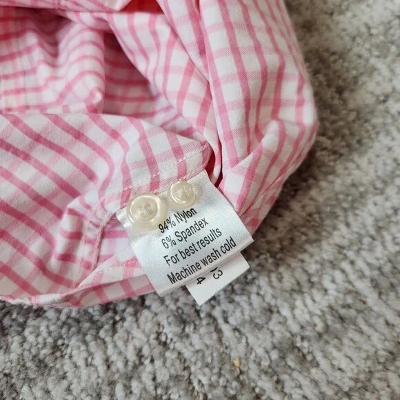 Peter Millar Performance roll-tab longsleeve button down top pink, size S ladies - Picture 9 of 12